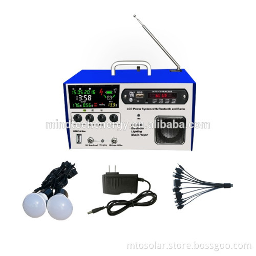 FM radio 10w Portable LCD screen display solar power system